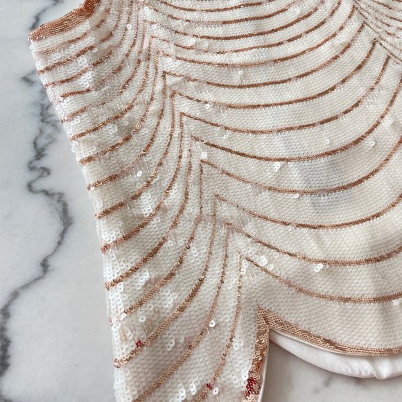 BCBG MaxAzria Pearl and Rose Gold Sequin Tank - Picture 11 of 13